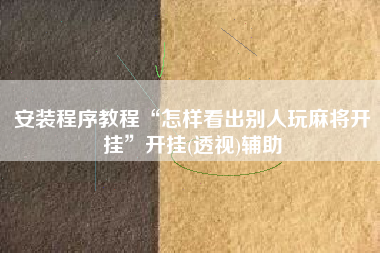 安装程序教程“怎样看出别人玩麻将开挂”开挂(透视)辅助