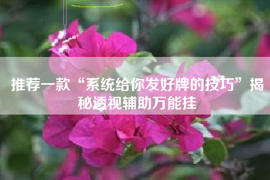 推荐一款“系统给你发好牌的技巧”揭秘透视辅助万能挂