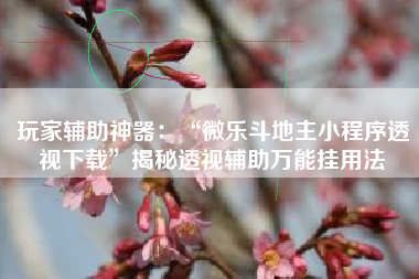 玩家辅助神器：“微乐斗地主小程序透视下载”揭秘透视辅助万能挂用法