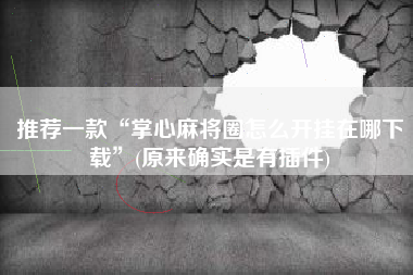 推荐一款“掌心麻将圈怎么开挂在哪下载”(原来确实是有插件)