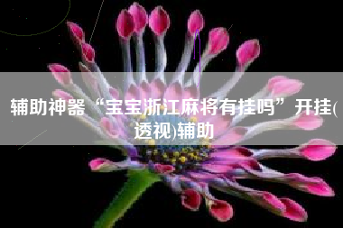 辅助神器“宝宝浙江麻将有挂吗”开挂(透视)辅助