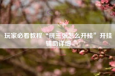 玩家必看教程“拼三张怎么开挂”开挂辅助详细