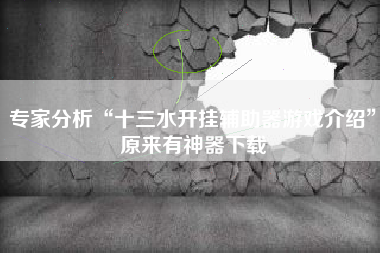 专家分析“十三水开挂辅助器游戏介绍”原来有神器下载