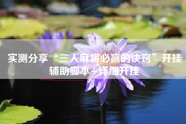 实测分享“三人麻将必赢的诀窍”开挂辅助脚本+详细开挂