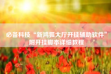 必备科技“新鸿狐大厅开挂辅助软件”附开挂脚本详细教程