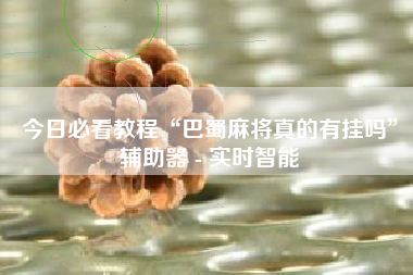 今日必看教程“巴蜀麻将真的有挂吗”辅助器 - 实时智能