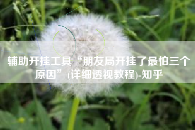 辅助开挂工具“朋友局开挂了最怕三个原因”(详细透视教程)-知乎