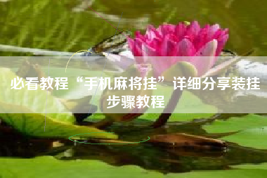 必看教程“手机麻将挂”详细分享装挂步骤教程