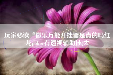 玩家必读“微乐万能开挂器是真的吗红龙poker有透视辅助挂(太