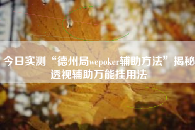 今日实测“德州局wepoker辅助方法”揭秘透视辅助万能挂用法 今日实测“德州局wepoker辅助方法”揭秘透视辅助万能挂用法