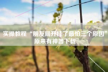 实操教程“朋友局开挂了最怕三个原因”原来有神器下载