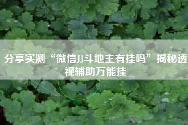 分享实测“微信JJ斗地主有挂吗”揭秘透视辅助万能挂