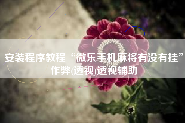 安装程序教程“微乐手机麻将有没有挂”作弊(透视)透视辅助