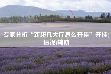 专家分析“新超凡大厅怎么开挂”开挂(透视)辅助