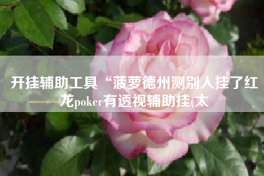 开挂辅助工具“菠萝德州测别人挂了红龙poker有透视辅助挂(太