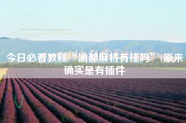 今日必看教程“渝都麻将有挂吗”(原来确实是有插件