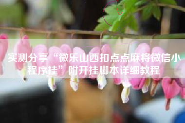 实测分享“微乐山西扣点点麻将微信小程序挂”附开挂脚本详细教程