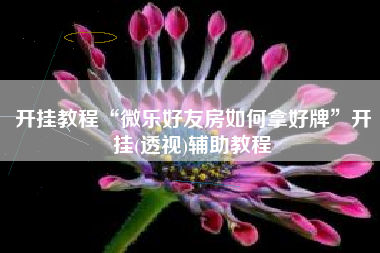 开挂教程“微乐好友房如何拿好牌”开挂(透视)辅助教程