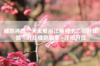 辅助神器“天天爱丽江麻将卡二条开挂器”开挂辅助脚本+详细开挂