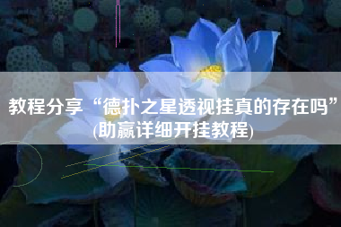 教程分享“德扑之星透视挂真的存在吗”(助赢详细开挂教程)