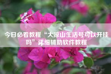 今日必看教程“大凉山生活号可以开挂吗”详细辅助软件教程