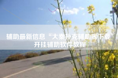 辅助最新信息“大秦扑克辅助器下载”开挂辅助软件教程