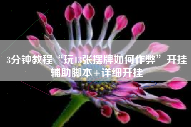 3分钟教程“玩13张摆牌如何作弊”开挂辅助脚本+详细开挂 3分钟教程“玩13张摆牌如何作弊”开挂辅助脚本+详细开挂