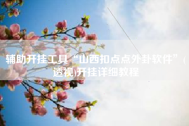 辅助开挂工具“山西扣点点外卦软件”(透视)开挂详细教程