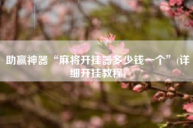 助赢神器“麻将开挂器多少钱一个”(详细开挂教程)