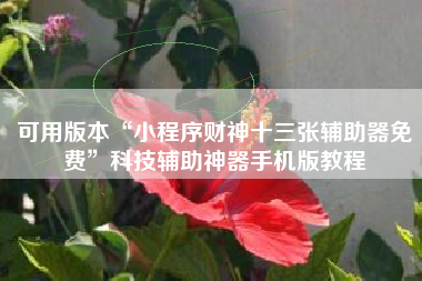 可用版本“小程序财神十三张辅助器免费”科技辅助神器手机版教程 可用版本“小程序财神十三张辅助器免费”科技辅助神器手机版教程