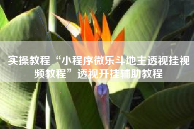 实操教程“小程序微乐斗地主透视挂视频教程”透视开挂辅助教程 实操教程“小程序微乐斗地主透视挂视频教程”透视开挂辅助教程