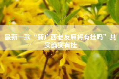 最新一款“新广西老友麻将有挂吗”其实确实有挂
