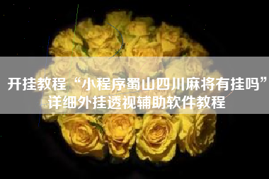 开挂教程“小程序蜀山四川麻将有挂吗”详细外挂透视辅助软件教程