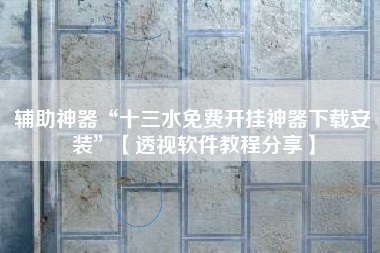 辅助神器“十三水免费开挂神器下载安装”【透视软件教程分享】 辅助神器“十三水免费开挂神器下载安装”【透视软件教程分享】
