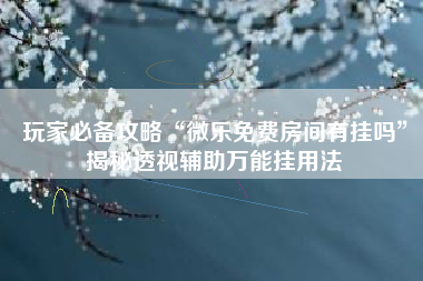 玩家必备攻略“微乐免费房间有挂吗”揭秘透视辅助万能挂用法