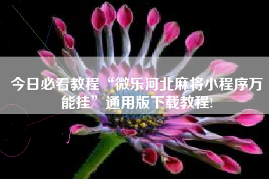 今日必看教程“微乐河北麻将小程序万能挂”通用版下载教程! 今日必看教程“微乐河北麻将小程序万能挂”通用版下载教程!