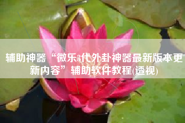 辅助神器“微乐3代外卦神器最新版本更新内容”辅助软件教程(透视) 辅助神器“微乐3代外卦神器最新版本更新内容”辅助软件教程(透视)