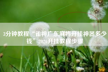 3分钟教程“雀神广东麻将开挂神器多少钱”2026开挂教程步骤 3分钟教程“雀神广东麻将开挂神器多少钱”2026开挂教程步骤