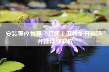 安装程序教程“打网上麻将能开挂吗”开挂详细教程 安装程序教程“打网上麻将能开挂吗”开挂详细教程