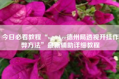 今日必看教程“wepoker德州局透视开挂作弊方法”最新辅助详细教程
