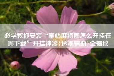 必学教你安装“掌心麻将圈怎么开挂在哪下载”开挂神器{透视辅助}全揭秘