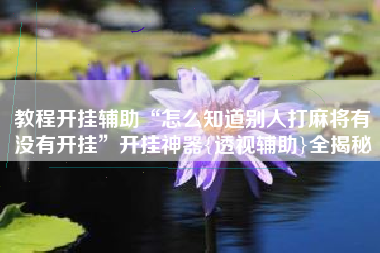 教程开挂辅助“怎么知道别人打麻将有没有开挂”开挂神器{透视辅助}全揭秘