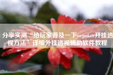 分享实测“给玩家普及一下wepoker开挂透视方法”详细外挂透视辅助软件教程