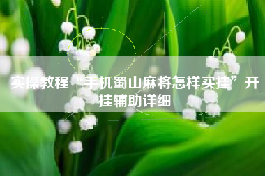 实操教程“手机蜀山麻将怎样买挂”开挂辅助详细