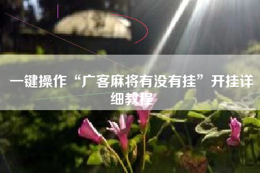 一键操作“广客麻将有没有挂”开挂详细教程