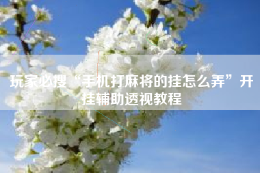 玩家必搜“手机打麻将的挂怎么弄”开挂辅助透视教程