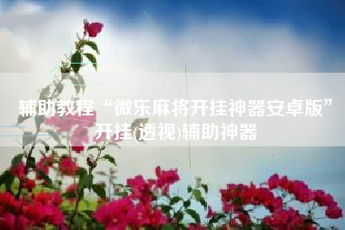 辅助教程“微乐麻将开挂神器安卓版”开挂(透视)辅助神器