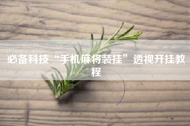 必备科技“手机麻将装挂”透视开挂教程