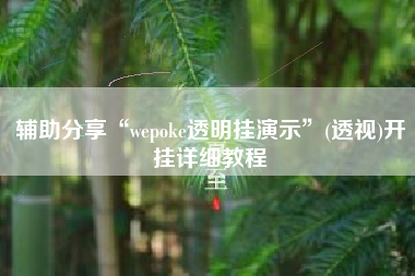 辅助分享“wepoke透明挂演示”(透视)开挂详细教程