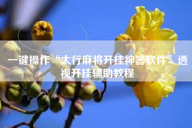 一键操作“太行麻将开挂神器软件”透视开挂辅助教程